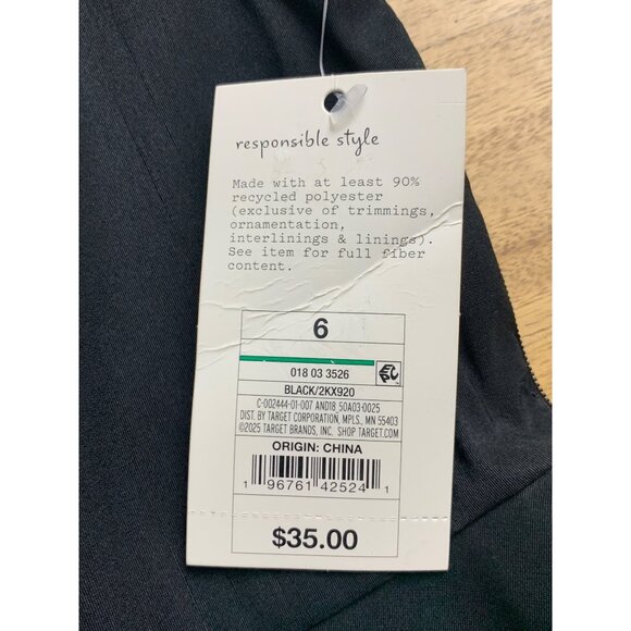 A New Day Womens Black Maxi Cocktail Dress w/ Bow Accent & Side Pockets Size 6 - Picture 10 of 13